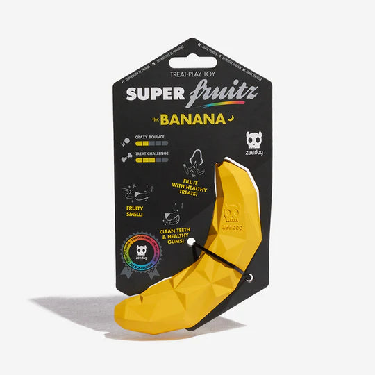 Zee.Dog Super Fruitz Treat Dispensing Toy - Banana