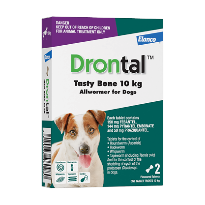 Drontal Dog Tasty Bone Allwormer 2pk