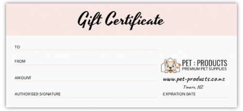 Pet Products Gift Certificate