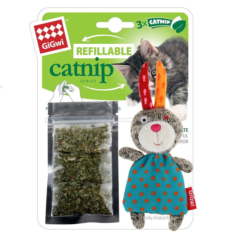 Gigwi Refillable Catnip Cat Toy Rabbit